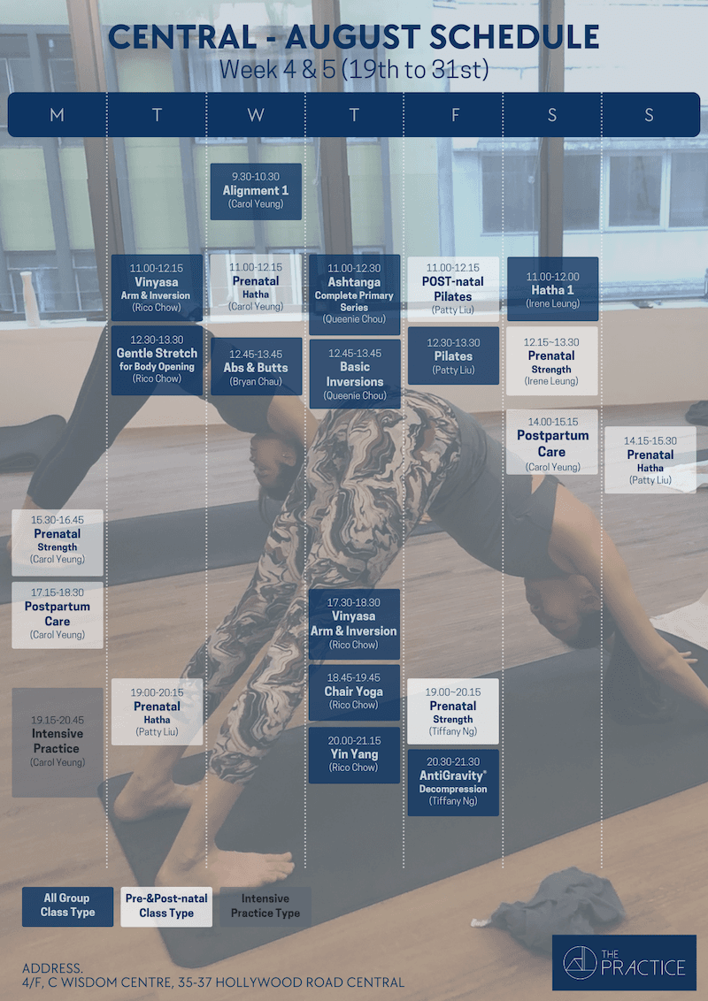 Class Schedule (Central) — Class timetable